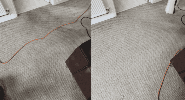 beige carpet before + after