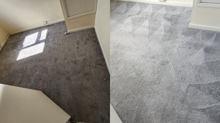 grey dusty carpet before + after