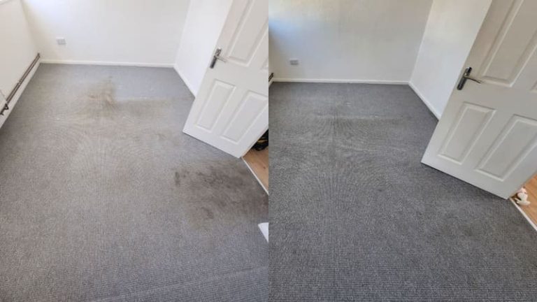 grey room carpet soiled before + after